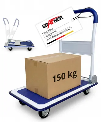 Produktbild von Grafner® Plattformwagen klappbar mit Softgrip-Griff Tragkraft 150kg Transportwagen Transportkarre