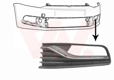 Produktbild von VAN WEZEL Lüftungsgitter Grill Stoßfänger für VW Polo Schrägheck (6R1, 6C1) mit Loch/Löchern für Nebellampen Chrom
