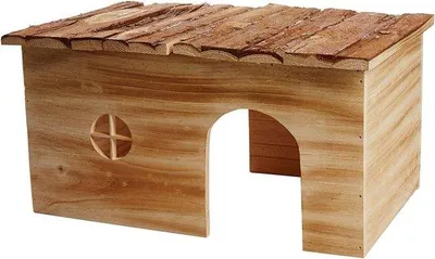 Image de Maisonnette naturelle 45 x 24 x 38 cm - Abri en bois pour souris - 61975