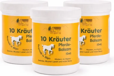Produktbild von 3x250 ml Pullach Hof 10 Kräuter Pferde-Balsam (Gel)