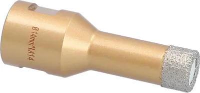 Produktbild von Diamantbohrkrone Ø 14 mm Winkelschleifer M14-Aufnahme Fliesen Feinsteinzeug Marmor Granit Keramikfliesen Steinzeug Kunststoff Tonrohr Klinkerriemchen Diamantbohrer Fliesenbohrer Trockenbohrer