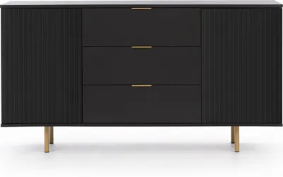 Produktbild von Marmex Möbel Kommode NUBIA 02 schwarz Moderne Kommode mit Schubladen und Schranktüren