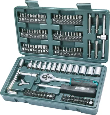 Produktbild von BRÜDER MANNESMANN GREEN LINE M29166 Steckschlüssel- & Bitsatz 130 teilig