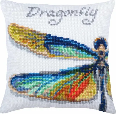 Zdjęcie produktu dla Poduszka "Libellula" (ćma), haftowana krzyżykiem, 5363, 40x40 cm, z wstępnie naniesionym wzorem do haftu