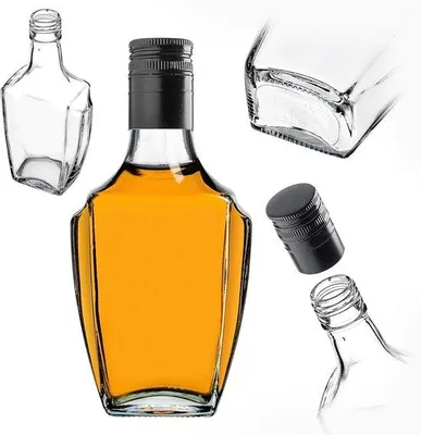 Zdjęcie produktu dla Szklane butelki z zakrętką, pojemność 250 ml, przezroczyste, przeznaczone do napełniania