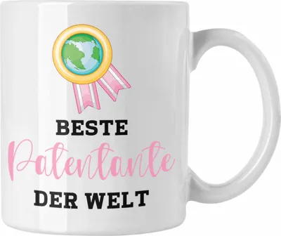 Produktbild von Trendation - Beste Patentante Der Welt Tasse Geschenk Geburtstag Weihnachten Lustig Geschenkideen von Nichte LieblingsPatentante Hier Bin Ich (Weiß)