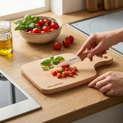 Immagine prodotto di Tagliere da cucina in legno, 18 cm, con manico