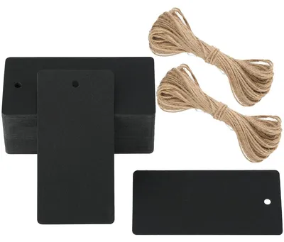 Productafbeelding van Cadeauhanger - Kraftpapier - 4,5 x 9 cm - 100 stuks - Met jute koord