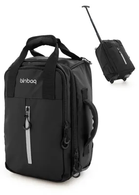 Produktbild von blnbag M7 - ultraleichtes Unter-Sitz Handgepäck Ryanair 40×20×25 cm, wasserfestes Material, Laptop-Tasche, kleiner Koffer 2 rollen Cabin Bag max 20L,Schwarz