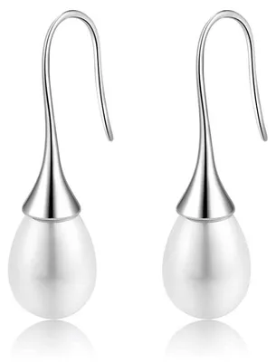 Immagine prodotto di Solidchoice - Orecchini con grandi perle sintetiche in argento sterling 925
