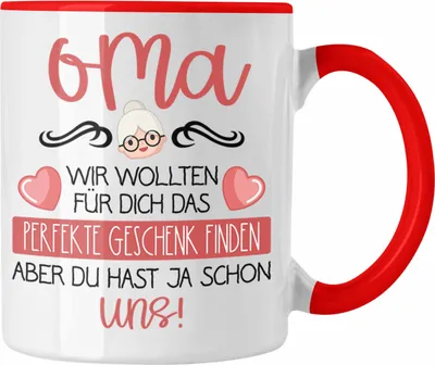 Produktbild von Trendation - Beste Oma Geschenk Tasse Geburtstagsgeschenk Enkel Geschenkideen Lustig Geburtstag (Rot)