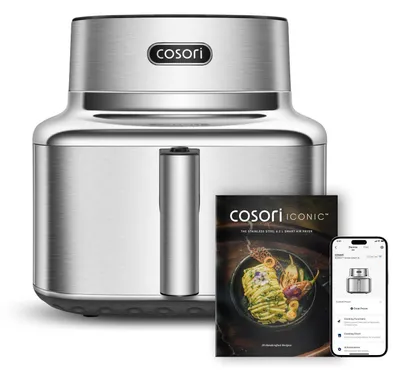 Image de Cosori ICONIC Single Unique 6,2 L Autonome 1725 W Friteuse d’air chaud Acier inoxydable