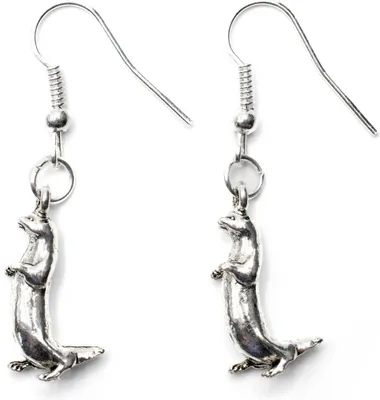 Produktbild von Otter Ohrringe Fischotter Seeotter Miniblings Ohrhänger stehend silber