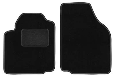 Image de Tapis de sol avant velours sur-mesure pour Ford Fiesta MK3 (1989-1996, hatchback) noir, jeu 2 pièces, fixations - STANDRAD