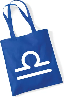 Produktbild von Huuraa Jutebeutel Waage Sternzeichen Zeichen 10 Liter Bright Royal Baumwolle Tasche Geschenkidee