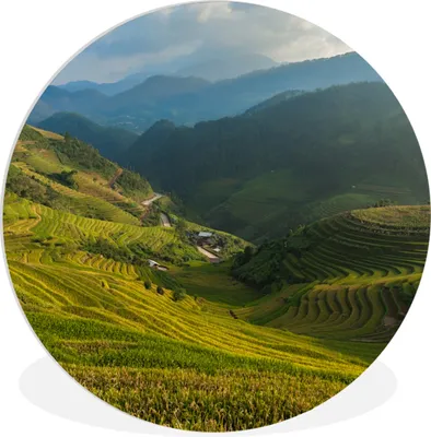 Produktbild von MuchoWow® Rundes Wandbild - Runde Bilder Indonesien - Reis - Wolke Ø 60 cm Kreis Wanddekoration Kunststoff - Wandkreis - Wandschmuck - Wand Kreis - Das Schlafzimmer - Die Bilder - Wandmalerei - Kunst für das Haus - das Plastik