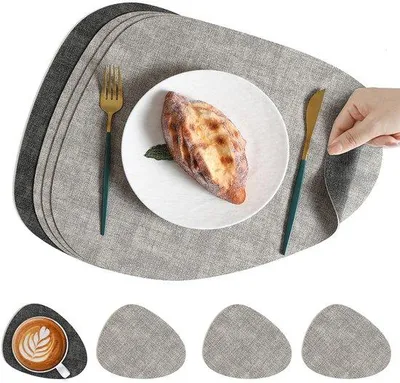 Immagine prodotto di Tappetino impermeabile, antiscivolo, lavabile, 42x34 cm, grigio chiaro