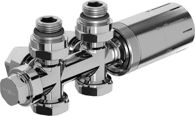 Obrázek produktu pro Mexen G05 termostatická sada rohová/rovná, Duplex, DN50, chrom - W908-958-01