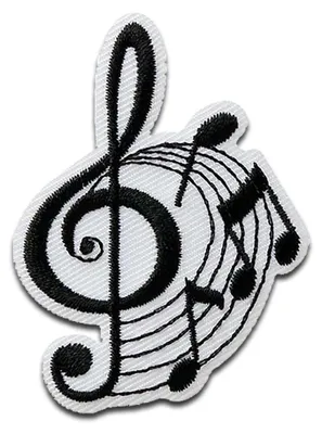 Zdjęcie produktu dla Music clef music - naszywka, naprasowanka, aplikacja, naszywki, naprasowanki, rozmiar: 4,1 x 3,7 cm
