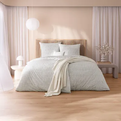 Produktbild von Estella Mako Jersey Bettwäsche 155x220 Markus leinen Streifen silber 6532-205