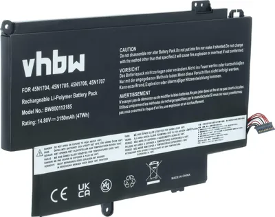 Produktbild von vhbw Akku kompatibel mit Lenovo ThinkPad Yoga 12 (20DK-K000GAU), Yoga 12 (20DK-K000FAU) Notebook (3150 mAh, 14,8 V, Li-Polymer)