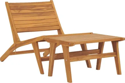 Produktbild von Gartenstuhl mit Fußablage Massivholz Teak
