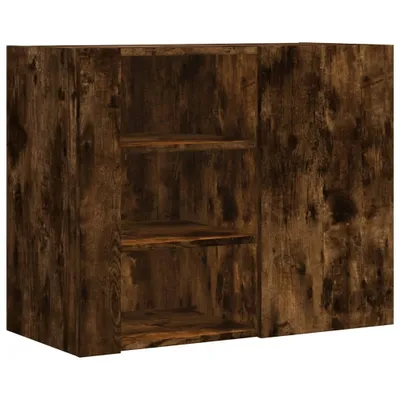Obrázek produktu pro vidaXL Nástěnná police z kouřového dubu 75x35x60 cm Materiál na bázi dřeva