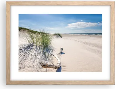 Produktbild von Gerahmtes Poster - Rahmen in heller Eiche - Mrzezyno Strand Meer - 40x30 cm - Wand Bild - Wanddeko - Wandbilder - Wandposter - Bilderrahmen - Bilder - Kunstdruck - Wandbild - P2NAA40x30-4281
