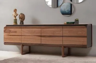 Produktbild von Casa Padrino Luxus Sideboard Braun 220 x 46 x H. 78 cm - Massivholz Schrank mit 4 Türen - Wohnzimmer Möbel - Hotel Möbel - Luxus Kollektion
