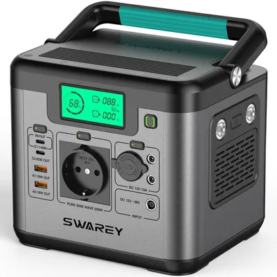 Produktbild von SWAREY S550 Plus Tragbare Powerstation Solar Generator, Solarspeicher 550W(1100W Spitzenleistung) 555Wh Power Station