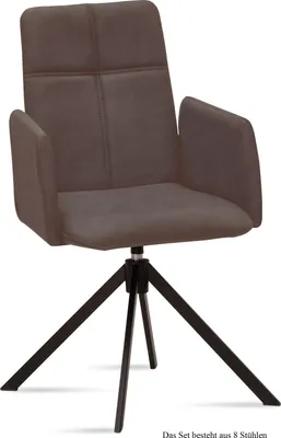Produktbild von Armlehnstuhl drehbar (8er-Set) Debera 52x92x60 Schwarz/Braun