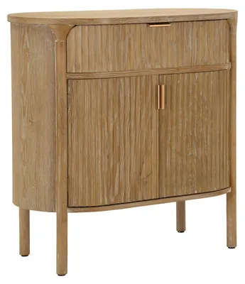 Image de Meuble Goteborg 81 X 46 X 82 Cm - Meuble Moderne Avec Compartiment Fermé Et Tiroir - Finition Bois Naturel Et Fer