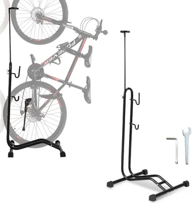 Obrázok produktu pre Jopassy 2 kusy stojan na bicykel podlahový, 3 funkcie vhodné na horizontálne a vertikálne zavesenie alebo umiestnenie, 20 až 27,5 palca Vhodné pre predné alebo zadné koleso