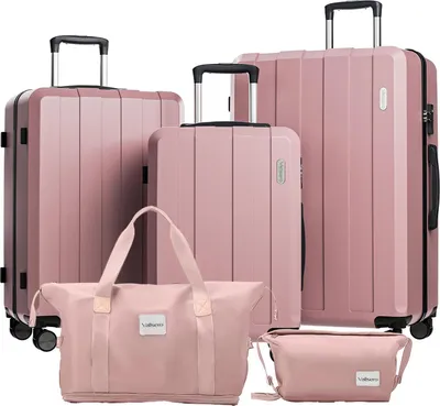 Immagine prodotto di Set di valigie, chiusura TSA, ruote a 360°, design espandibile, oro rosa