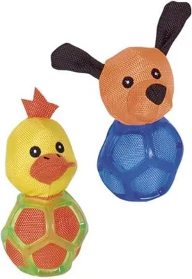 Produktbild von Nobby TPR Gitterball mit Stofftier 13,5cm, Zufallsartikel