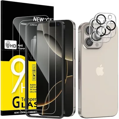 Immagine prodotto di Protezioni in vetro temperato e pellicole protettive per fotocamera per iPhone 16 Pro da 6,3 pollici (2 pezzi), trasparenti