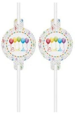 Produktbild von Happy Birthday Strohhalmröhrchen 4 Stk.