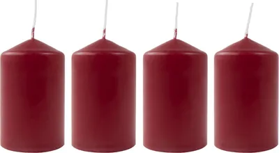 Image de Bougies de couronne de l'Avent bordeaux Lot de 4 bougies de Noël Bougie de cire à bouts 50x80mm
