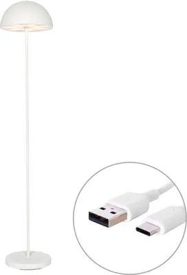 Zdjęcie produktu dla Lampa podłogowa zewnętrzna biała ładowana akumulatorowo 3-stopniowa regulacja jasności - Keira