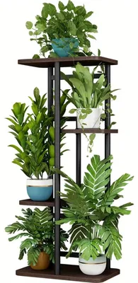 Immagine prodotto di Supporto per piante da interno - Scaffale angolare per piante - 4 livelli - Portaoggetti in metallo per fiori - Adatto per soggiorno, balcone, terrazzo