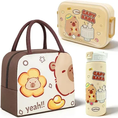 Produktbild von Lunchtasche mit Bento-Box und Trinkflasche,, für Schule
