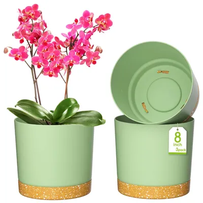 Immagine prodotto di Set di 3 vasi in plastica con fori di drenaggio, diametro 20 cm