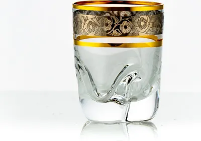 Produktbild von Schnapsgläser Bohemia Kristallglas, Likörgläser Barline Trio, Platin Gold, 6er Set, 60 ml