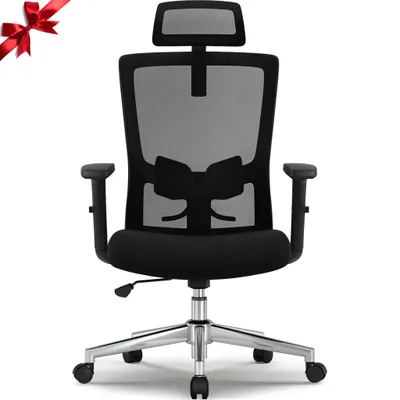 Image de Siège de bureau Adormii, chaise de bureau ergonomique avec accoudoirs réglables, support lombaire et repose-tête moelleux, fauteuil de direction pivotant, capacité de poids : 200 kg