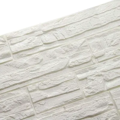 Produktbild von 3D-Schaum Backstein-Tapete - selbstklebende Wandsticker - 12 Stück - weiß - Schaum