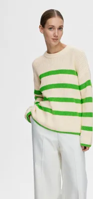 Produktbild von Oversize Pullover Gestreifter Grobstrick Sweater NOOS | XS