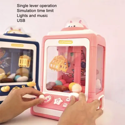 Produktbild von Puppenmaschine, Spielzeug, elektronische Lichtmusik, Hase, Weltraummuster, Mini-Klaue für Kinder, Rosa