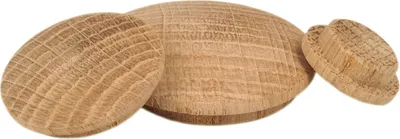 Produktbild von Holzabdeckkappen Eiche 10mm Loch Abdeckungen aus Massivholz Abdeckkappen Bohrloch 10mm [10 Stück]