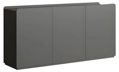 Productafbeelding van Dressoir, modern, grijs, deuren zonder handgrepen, opbergruimte, eenvoudig design, minimalistische stijl