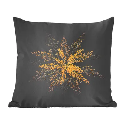 Produktbild von MuchoWow® Zierkissen Sofakissen Wohnzimmer Dekokissen 40x40 cm Eine Goldrutenblüte auf schwarzem Hintergrund - Foto Kissen - Schlafzimmer Dekoration